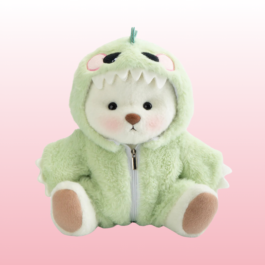 Puffy Bear Dino Verde  | Adorable Osito Hecho a Mano