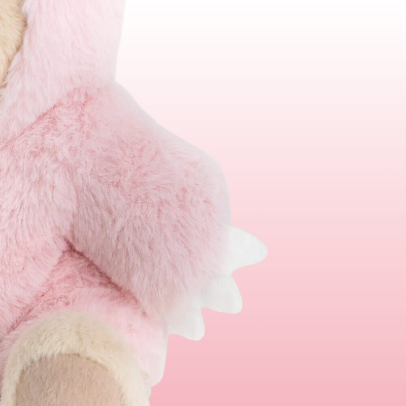Puffy Bear Pink Dino | Adorable Handmade Teddy Bear