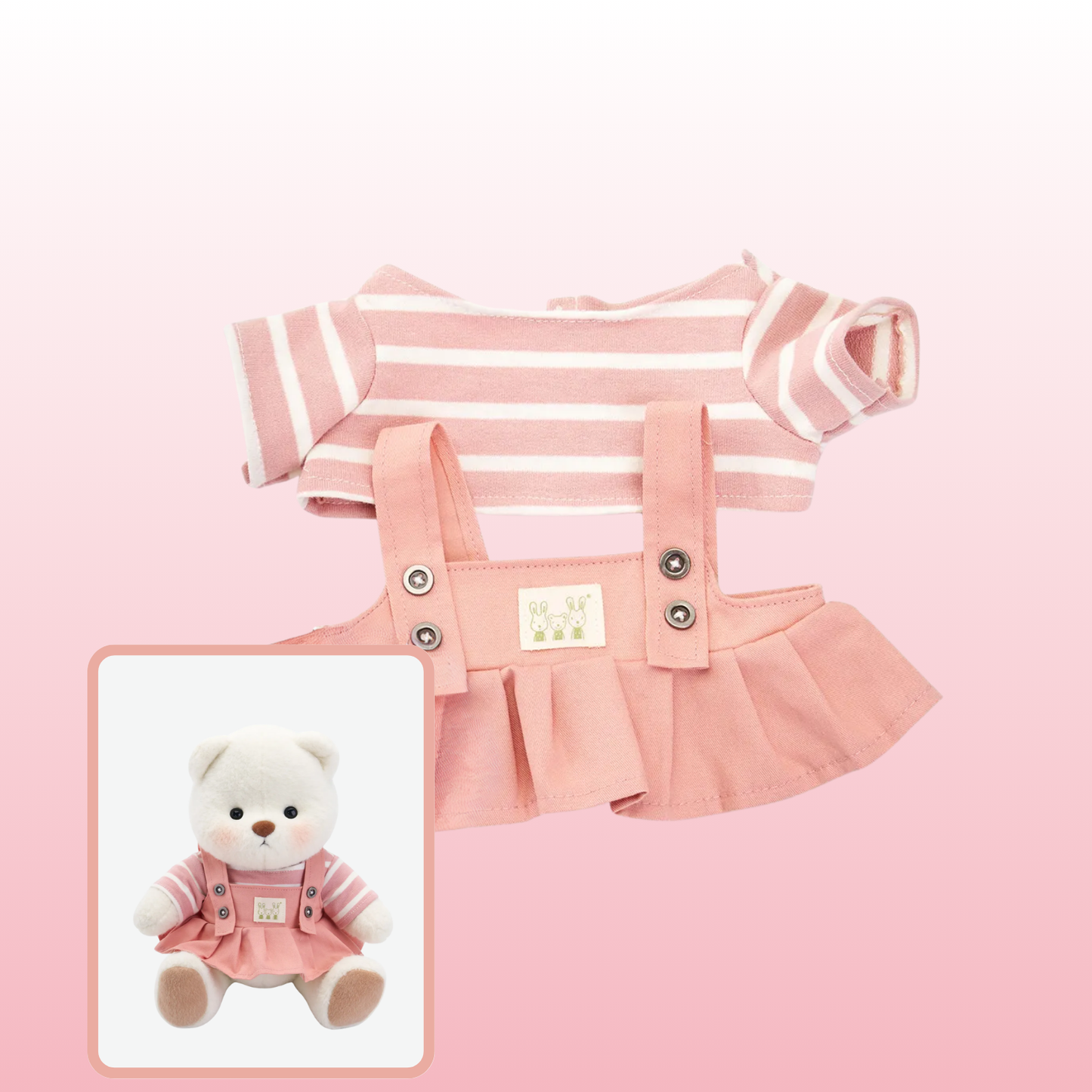Puffy Bear Vestido Rosa | Adorable Osito Hecho a Mano