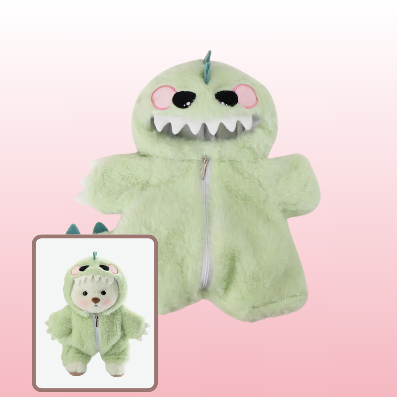 Disfraz de dinosaurio verde artesanal para oso de peluche Puffy Bear