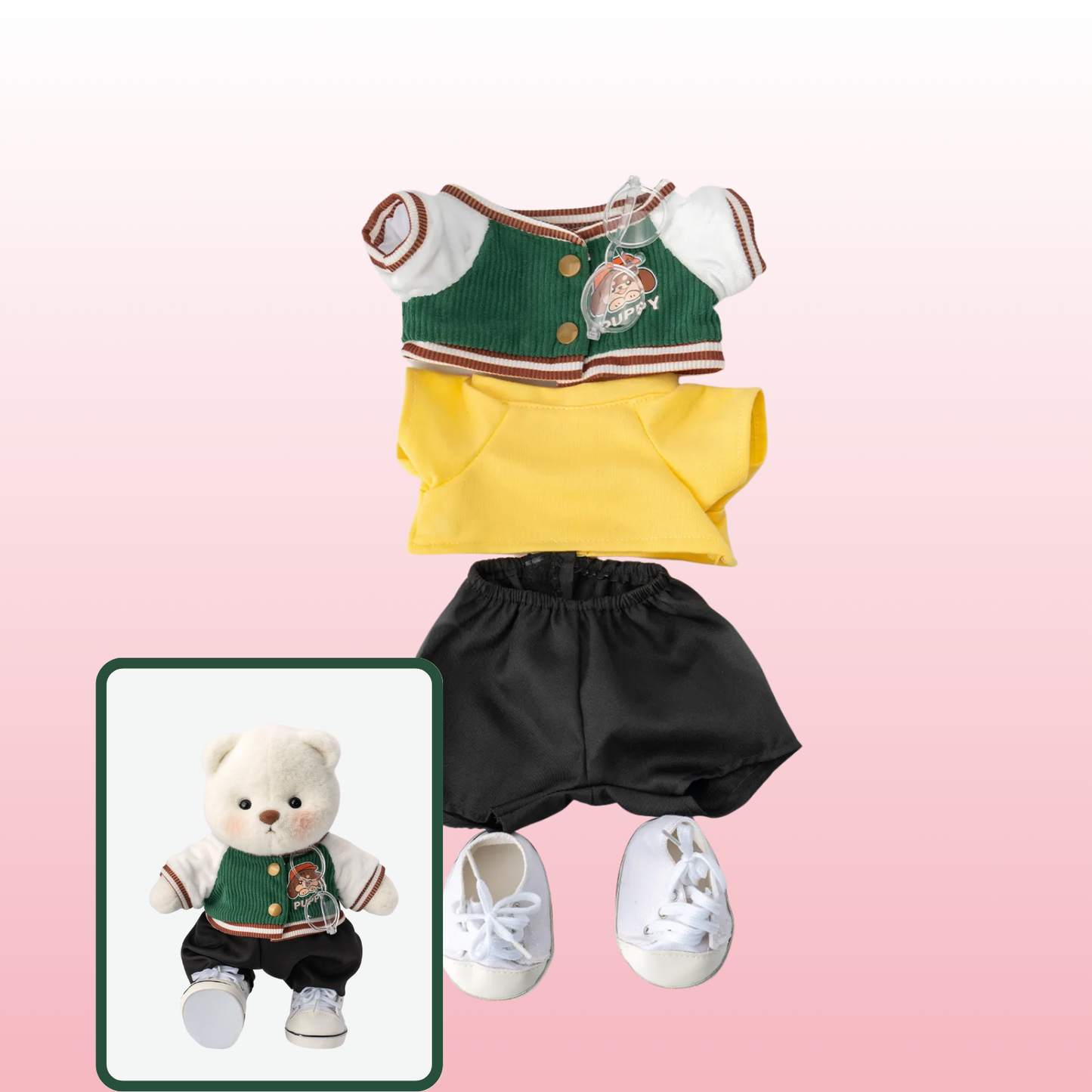 Puffy Bear Estudiante | Adorable Osito Hecho a Mano
