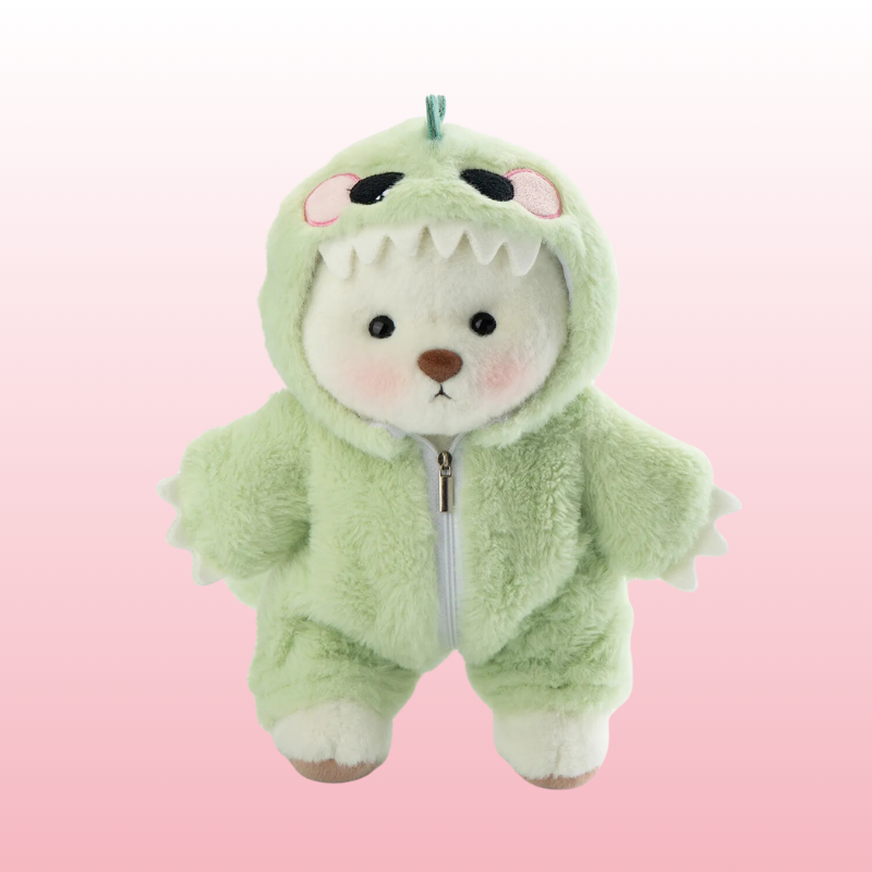 Puffy Bear Dino Verde | Adorable Osito Hecho a Mano