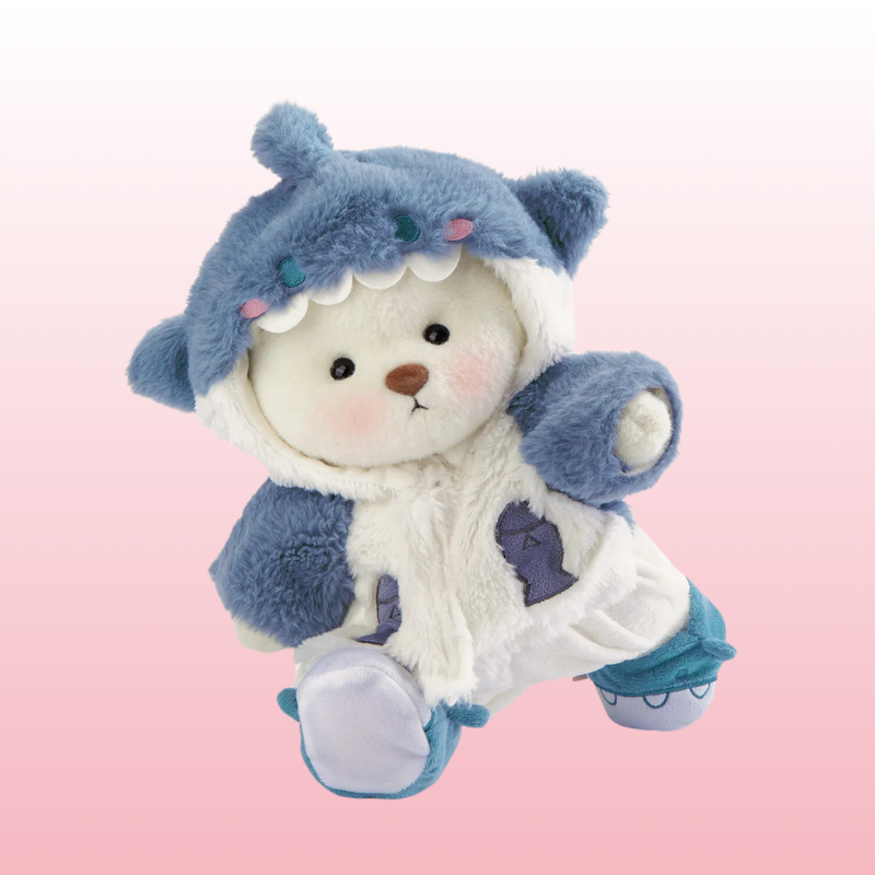 Puffy Bear Blue Shark | Adorable Handmade Teddy Bear