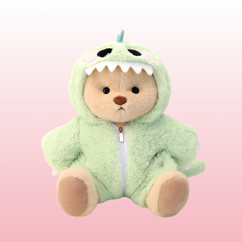 Puffy Bear Dino Verde | Adorable Osito Hecho a Mano