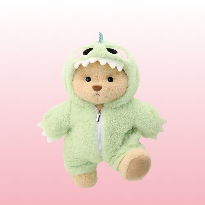 Puffy Bear Dino Verde | Adorable Osito Hecho a Mano