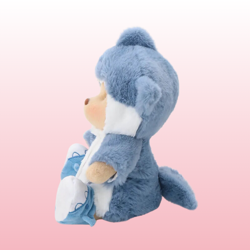 Puffy Bear Blue Shark | Adorable Handmade Teddy Bear