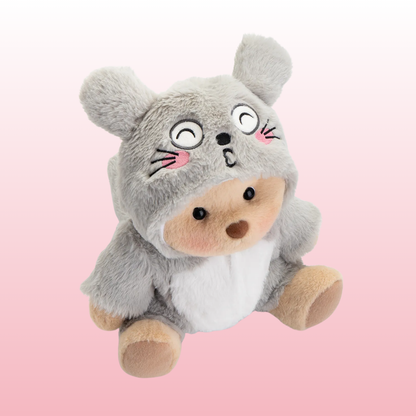 Puffy Ratón Gris | Adorable Osito Hecho a Mano