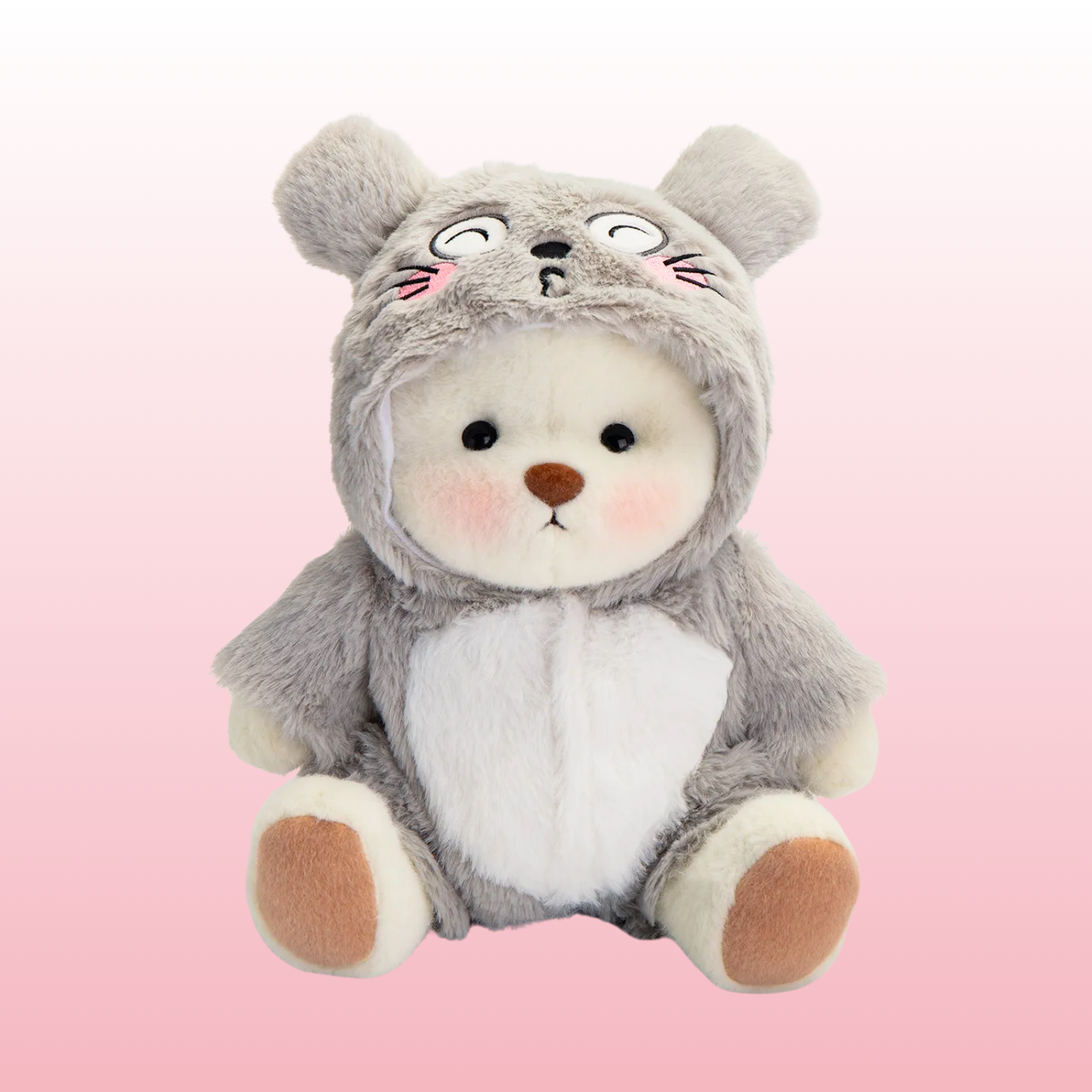 Puffy Ratón Gris | Adorable Osito Hecho a Mano