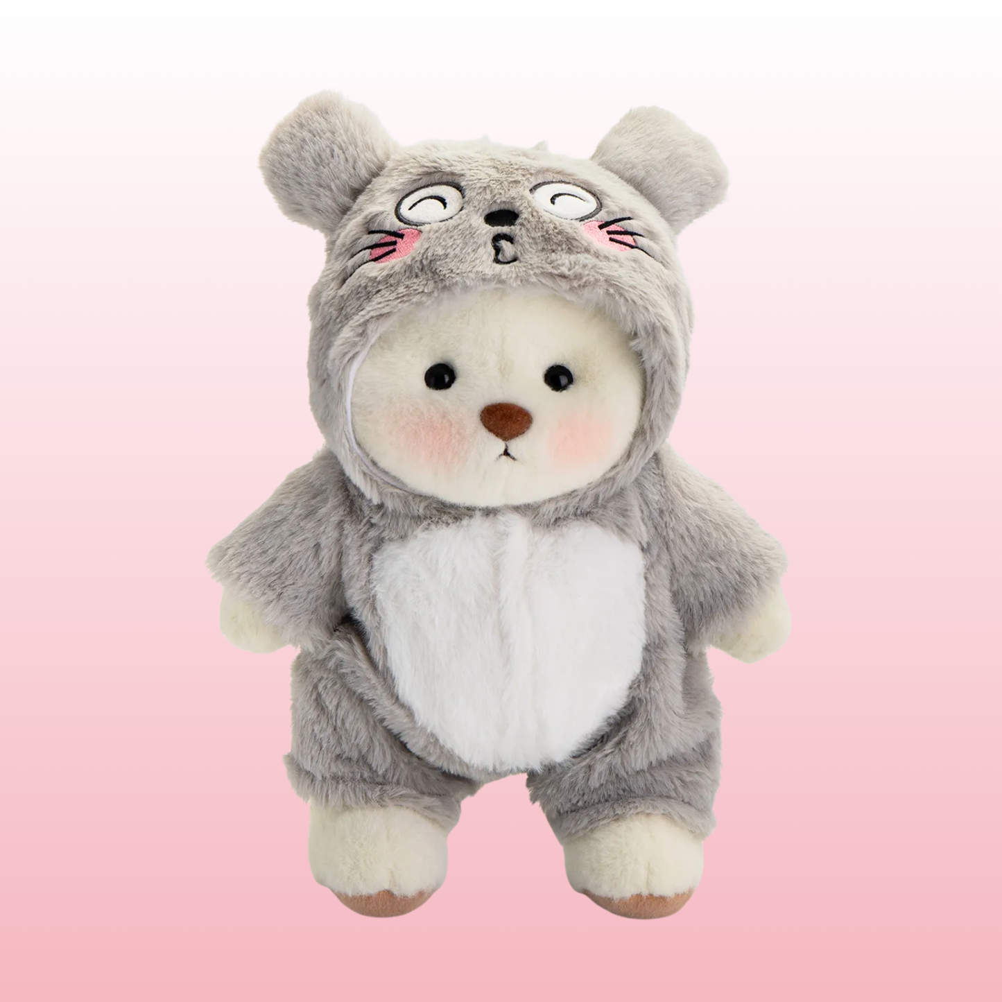 Puffy Ratón Gris | Adorable Osito Hecho a Mano