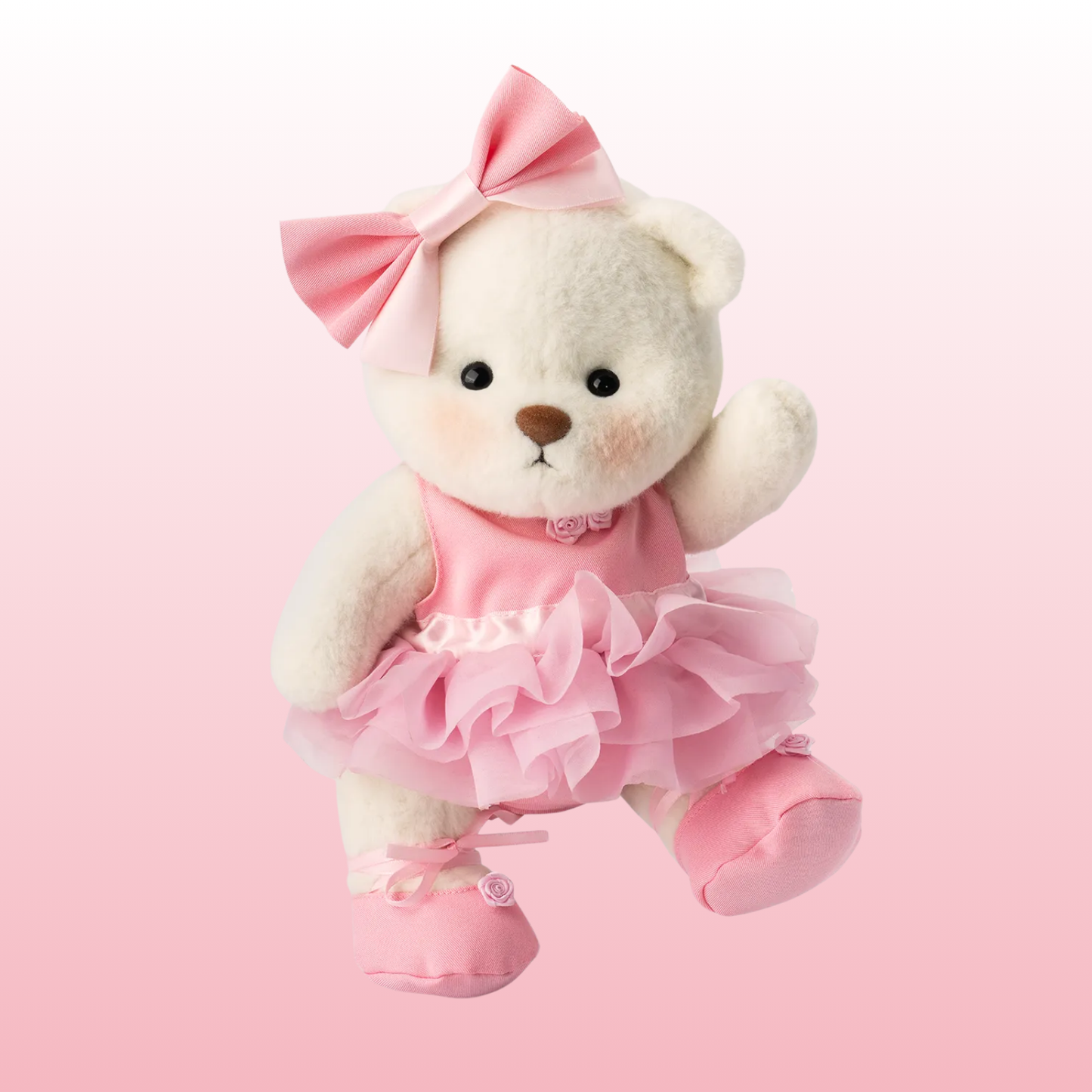 Puffy Bailarina Rosa | Adorable Osito Hecho a Mano