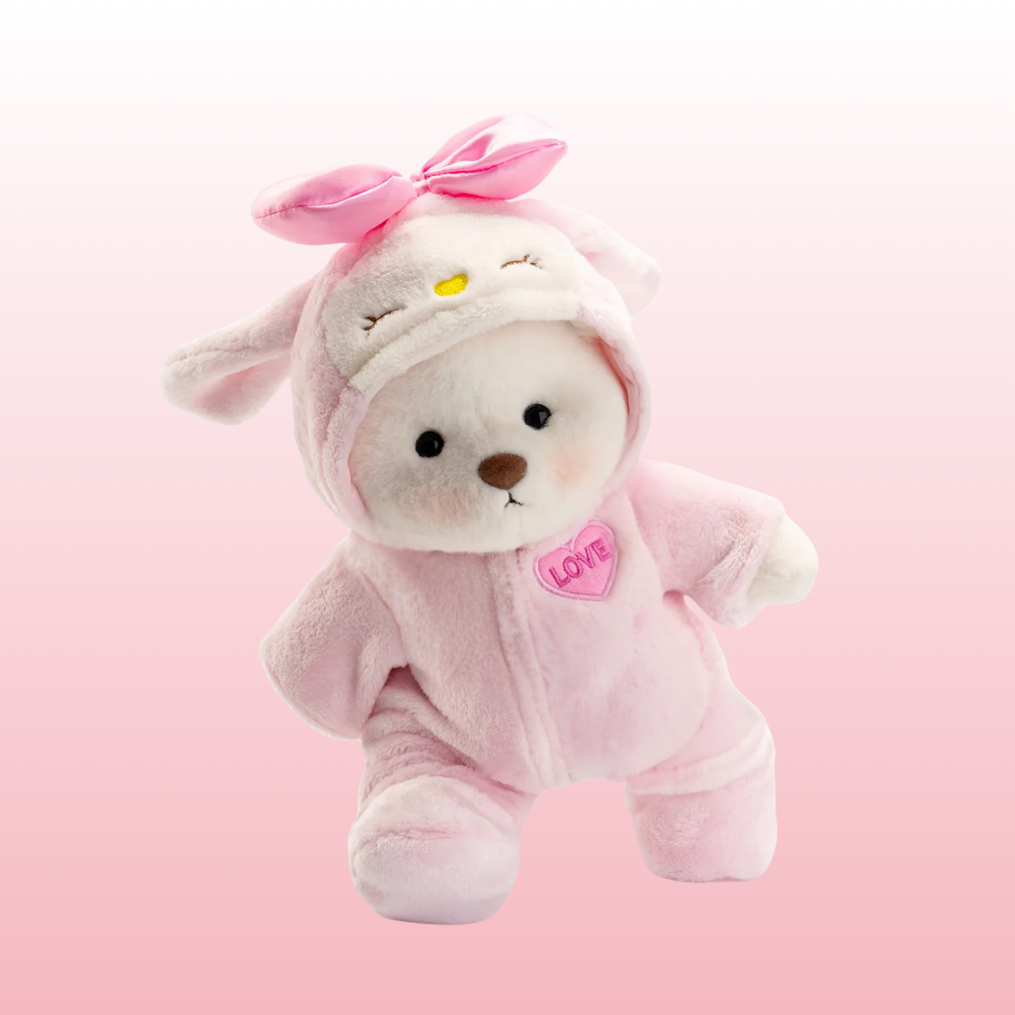 Puffy Pink Love | Adorable Osito Hecho a Mano