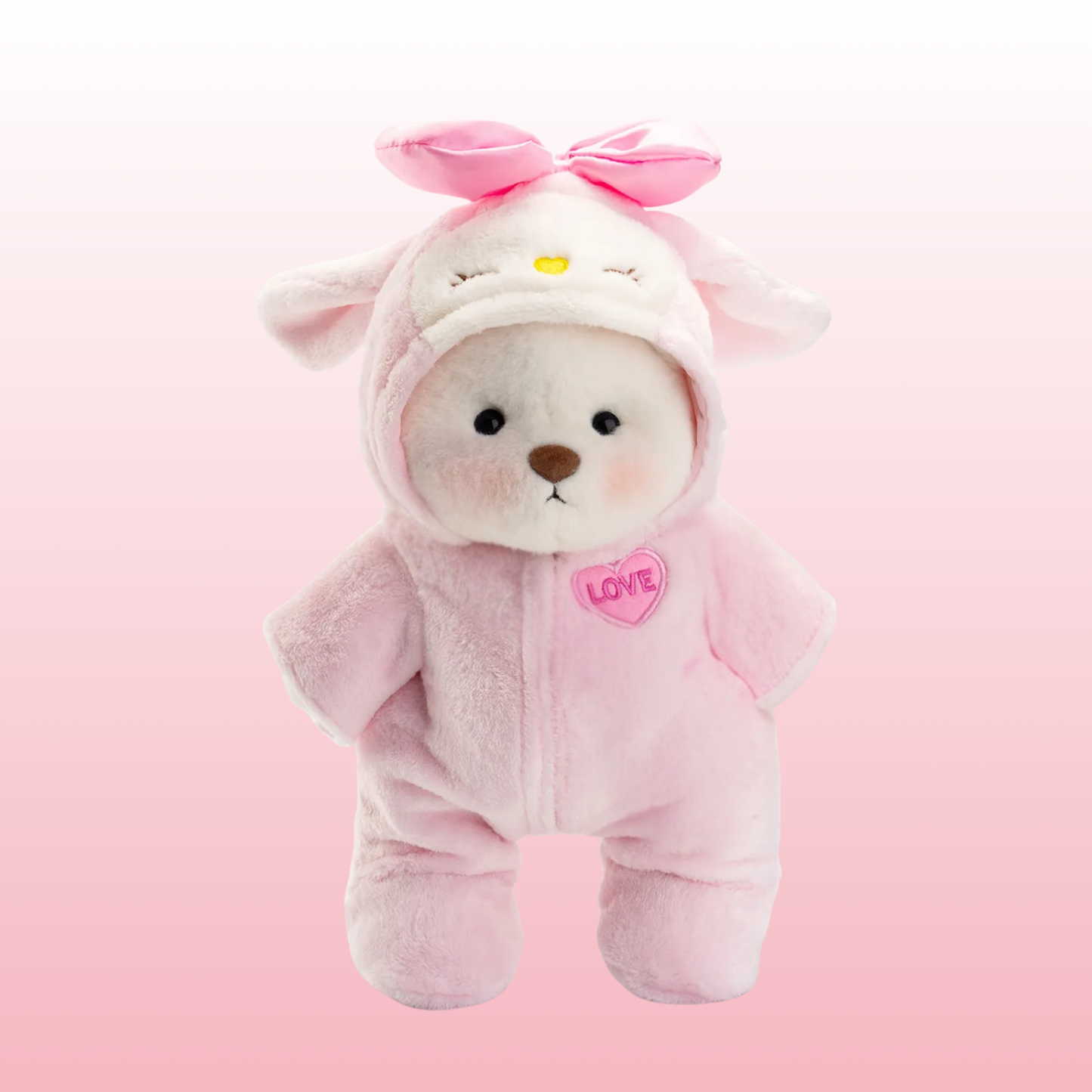 Puffy Pink Love | Adorable Osito Hecho a Mano