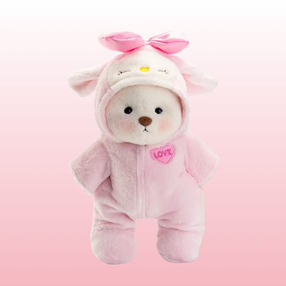 Puffy Pink Love | Adorable Osito Hecho a Mano