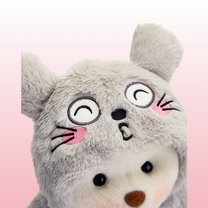 Puffy Ratón Gris | Adorable Osito Hecho a Mano