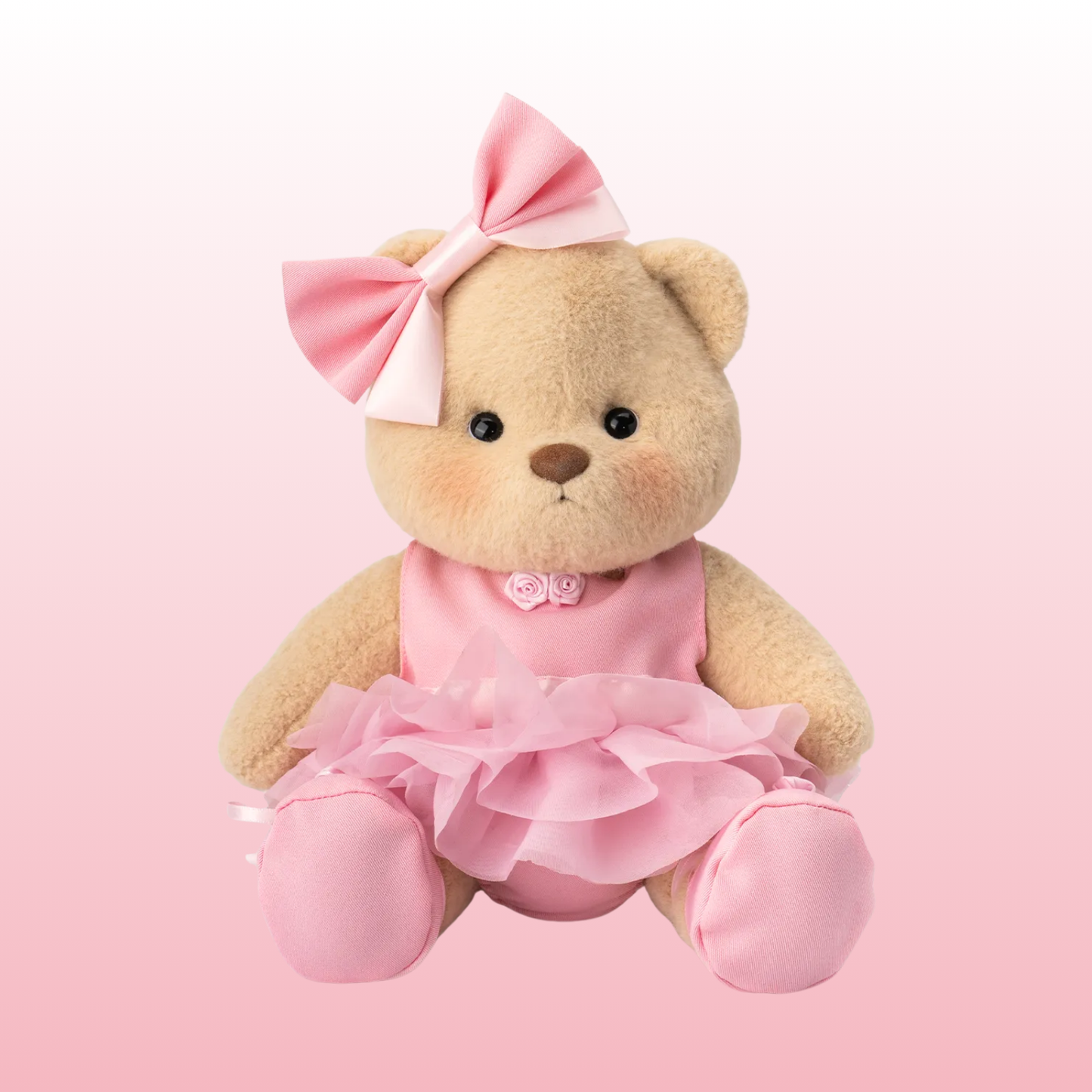 Puffy Bailarina Rosa | Adorable Osito Hecho a Mano