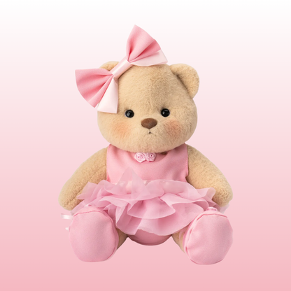 Puffy Bailarina Rosa | Adorable Osito Hecho a Mano
