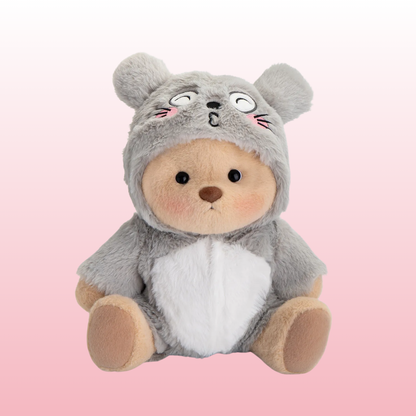 Puffy Ratón Gris | Adorable Osito Hecho a Mano