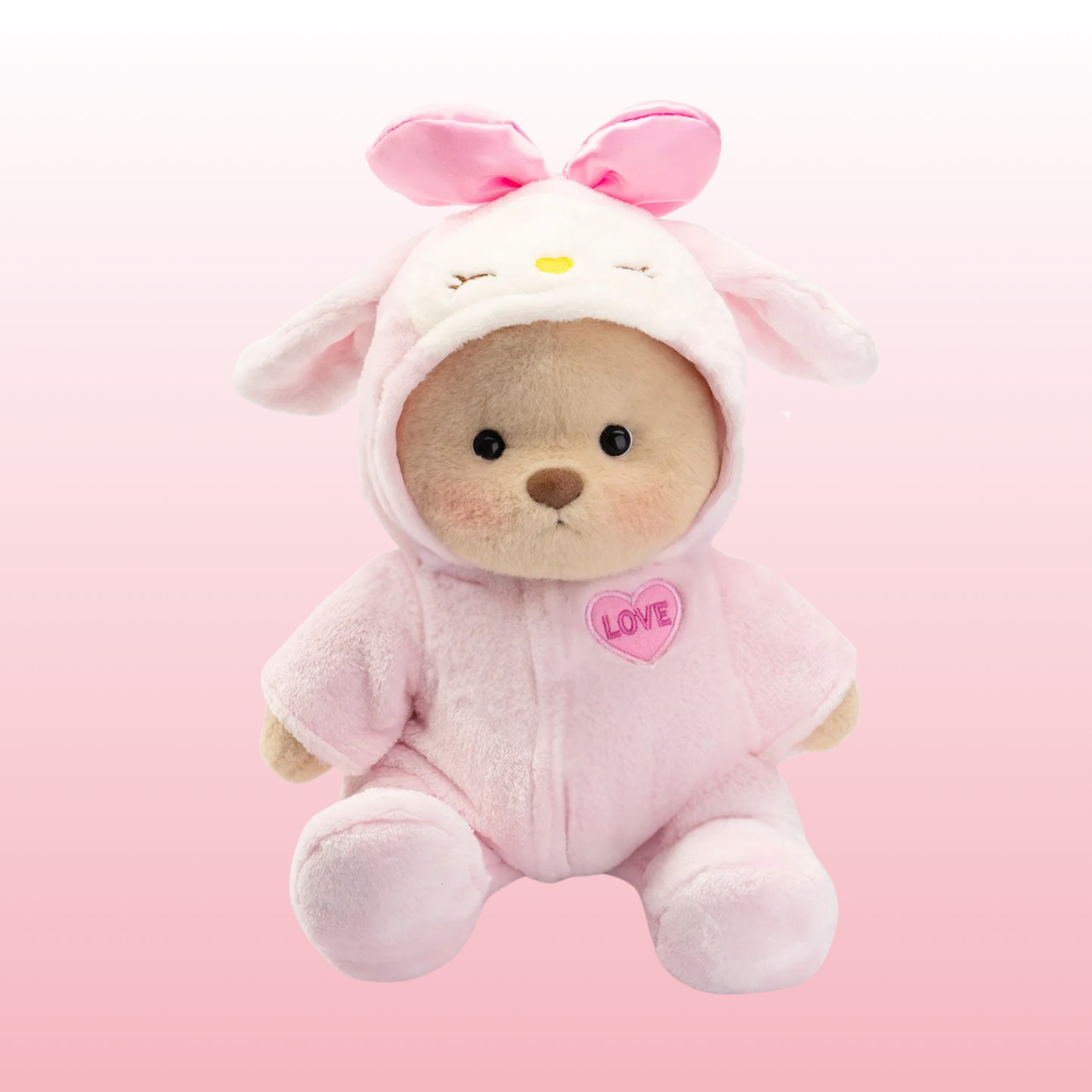 Puffy Pink Love | Adorable Osito Hecho a Mano