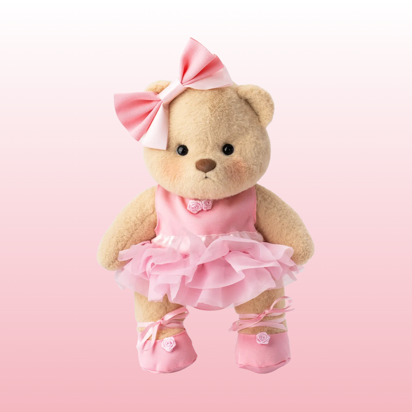 Puffy Bailarina Rosa | Adorable Osito Hecho a Mano