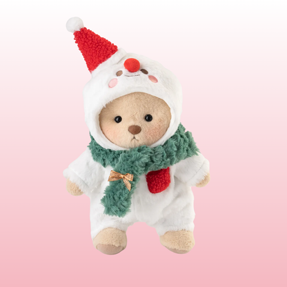 Puffy Muñeco de Nieve | Adorable Osito Navidad Hecho a Mano