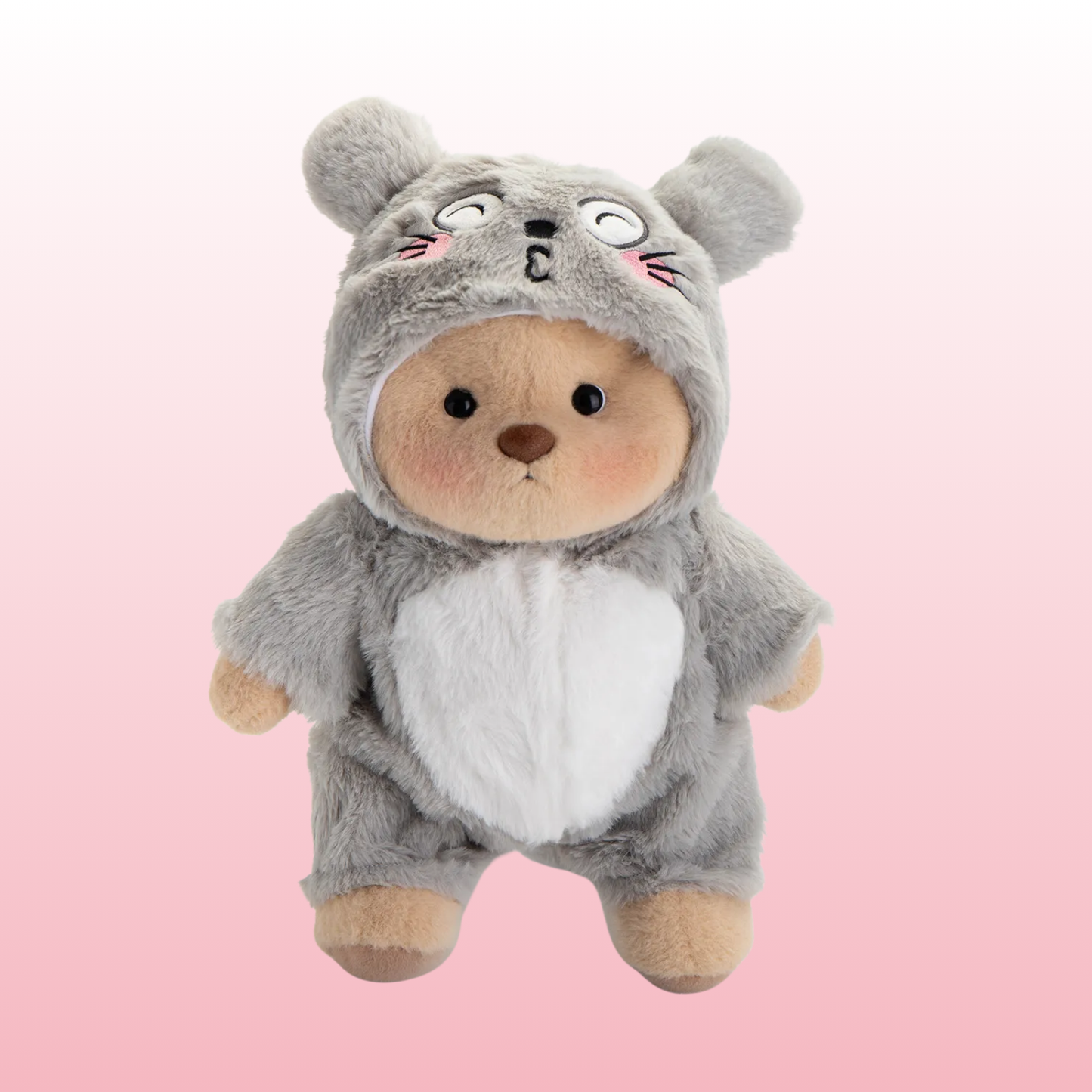 Puffy Ratón Gris | Adorable Osito Hecho a Mano