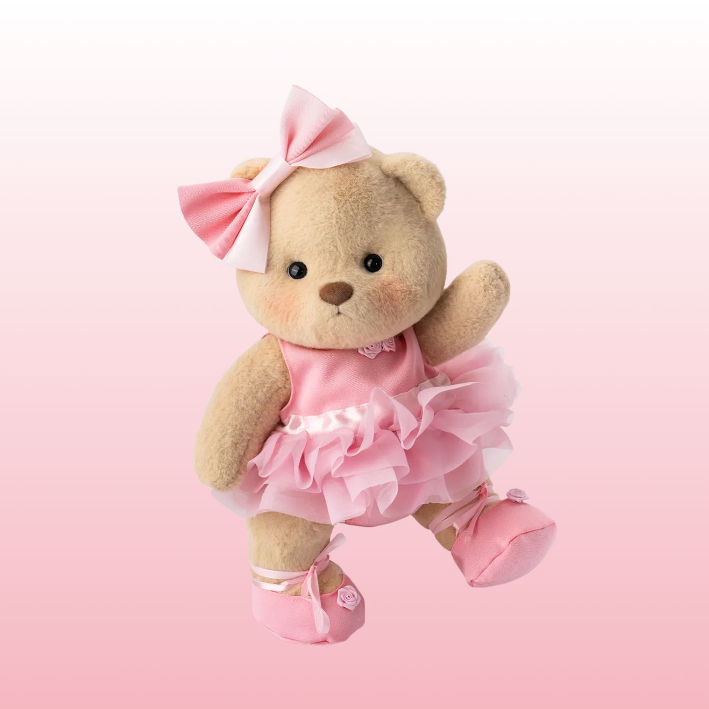 Puffy Bailarina Rosa | Adorable Osito Hecho a Mano