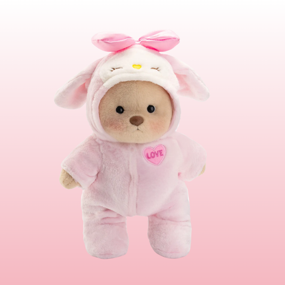 Puffy Pink Love | Adorable Osito Hecho a Mano