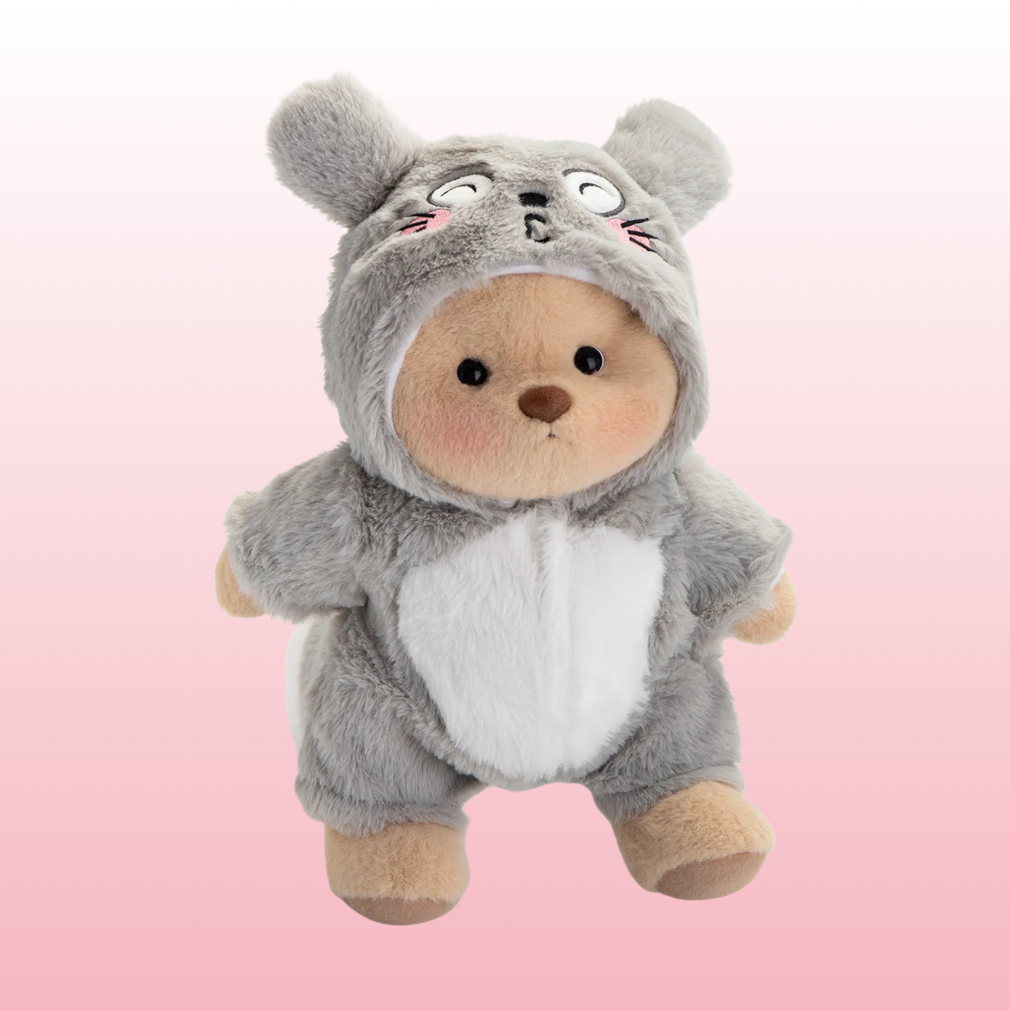 Puffy Ratón Gris | Adorable Osito Hecho a Mano