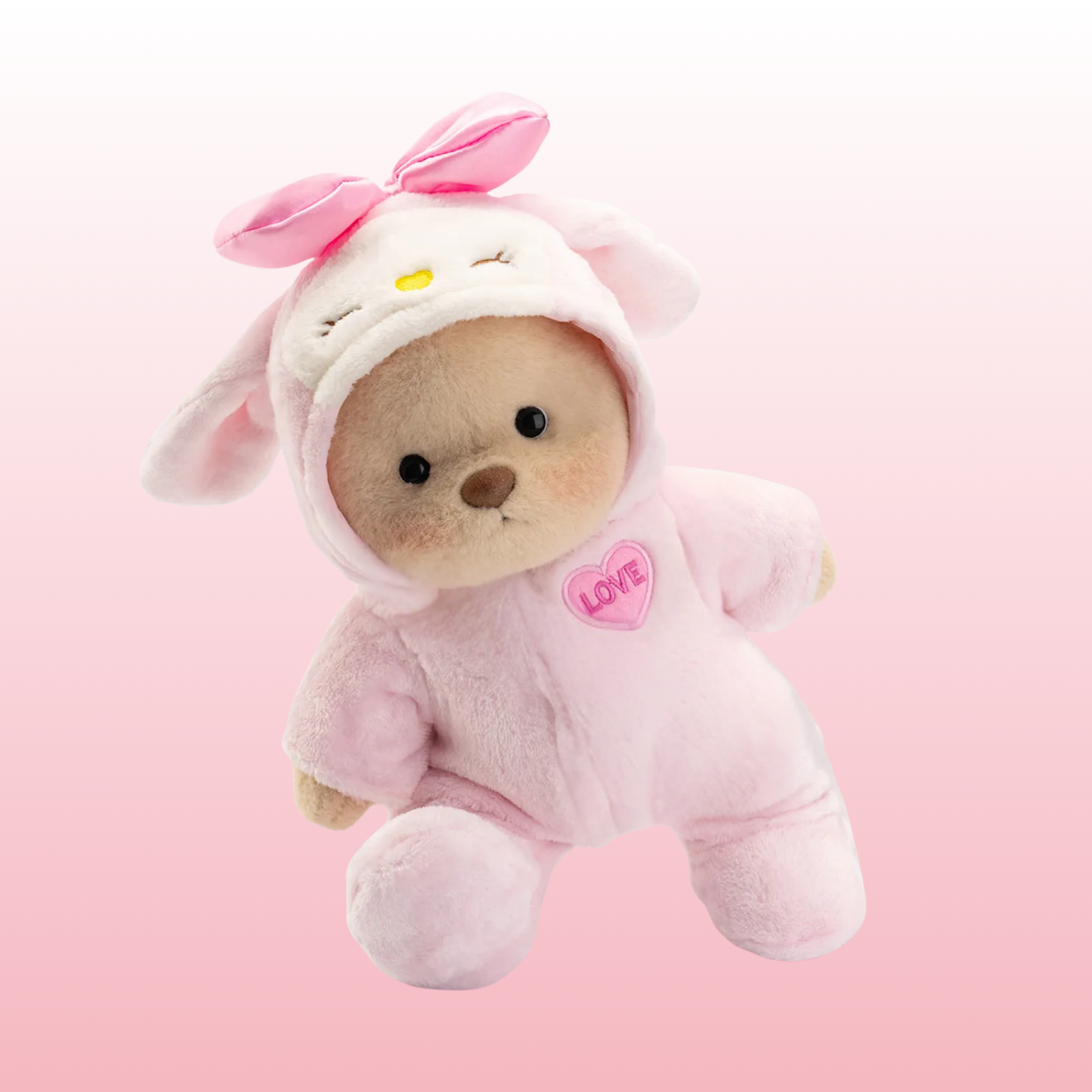 Puffy Pink Love | Adorable Osito Hecho a Mano