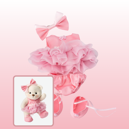 Puffy Bailarina Rosa | Adorable Osito Hecho a Mano
