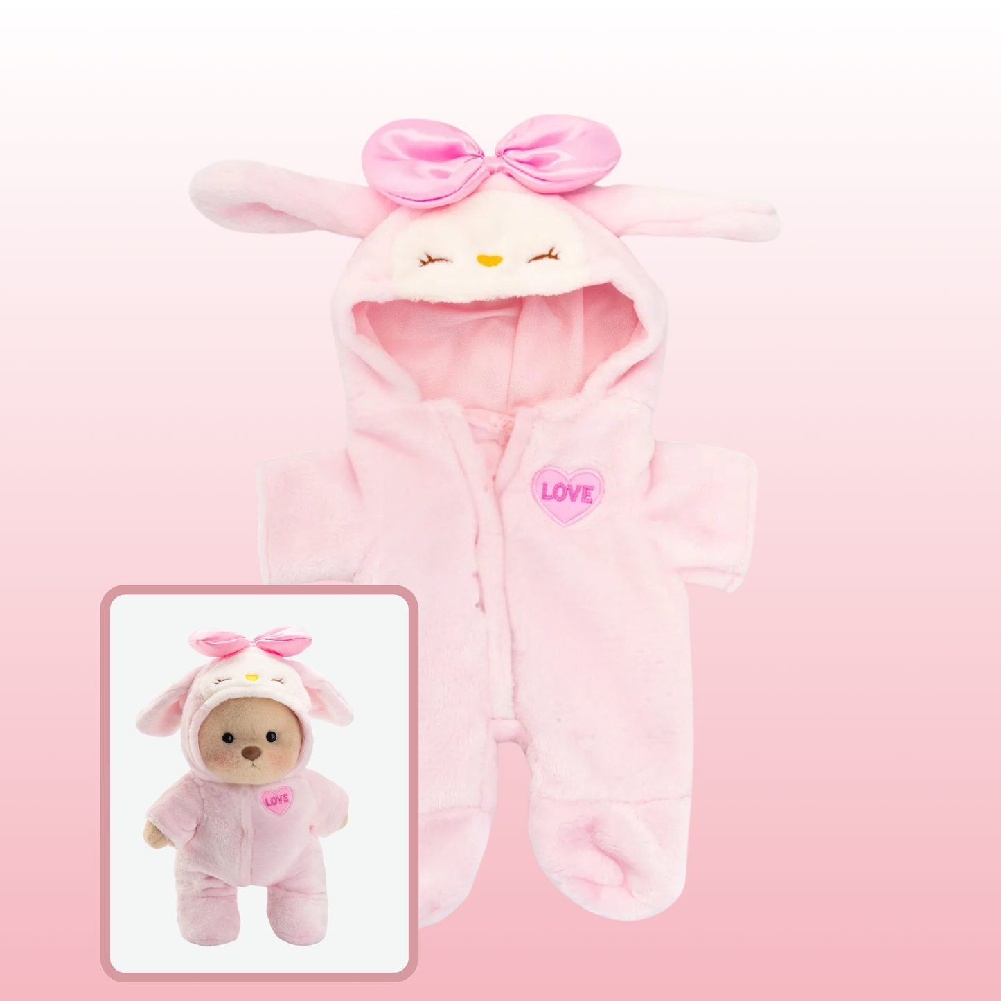 Puffy Pink Love | Adorable Osito Hecho a Mano